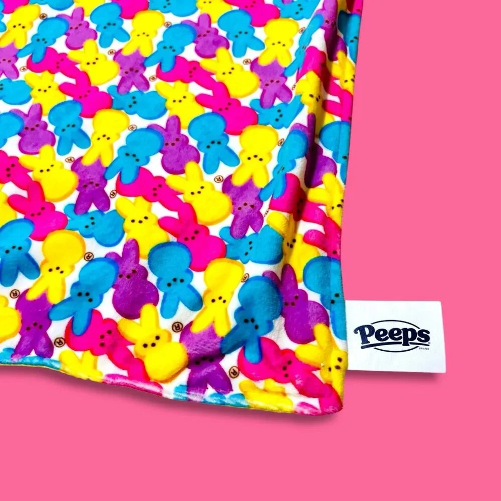 Peeps Easter Bunny Colorful Throw Blanket 58x48